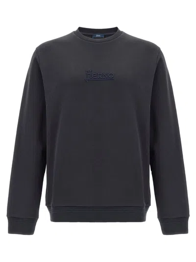 Herno Logo Embroidery Sweatshirt Blue