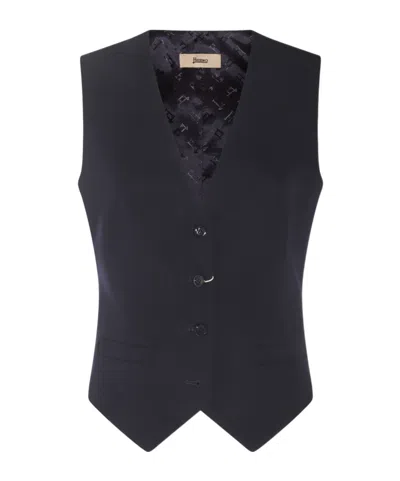 HERNO HERNO LOGO-JACQUARD V-NECK WAISTCOAT