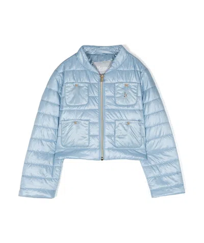 Herno Kids' Logo-lettering Padded Jacket In Blue