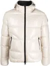 Herno Logo-patch Padded Hooded Jacket In Nude