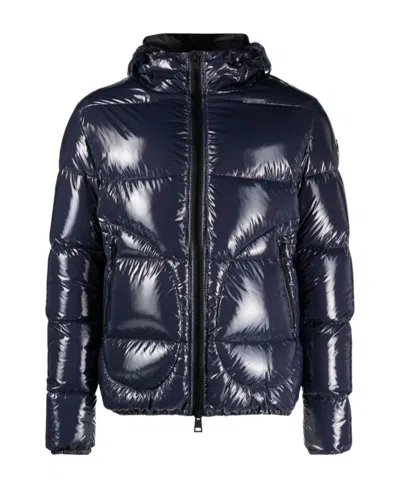 Herno Logo-patch Patent Padded Jacket In Black