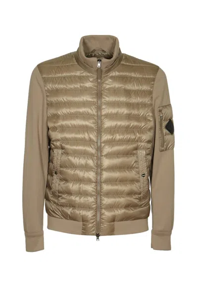 Herno Logo Patch Quilted Jacket In Grey