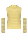 Herno Knitted Vest With Sleeves In Yellow