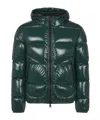 Herno Logo Patch Zip-up Padded Jacket In Green