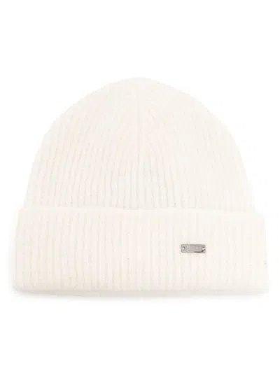 Herno Logo-plaque Beanie Hat In White