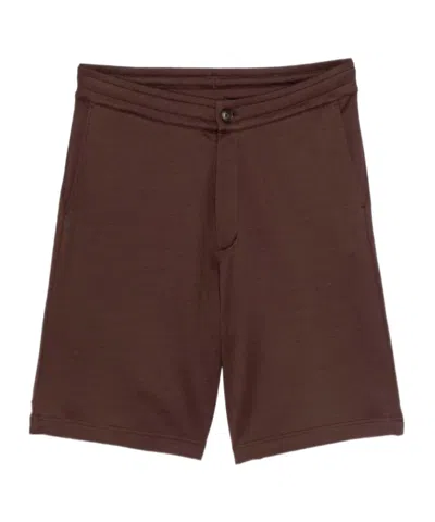 Herno Logo Plaque Bermuda Shorts In Brown