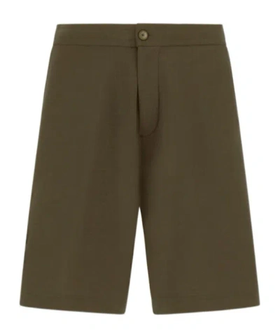 Herno Logo Plaque Bermuda Shorts In Green