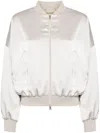 Herno Logo-plaque Bomber Jacket In Neutrals