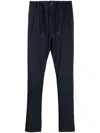 Herno Logo-plaque Button-fastening Tapered Trousers In Blue