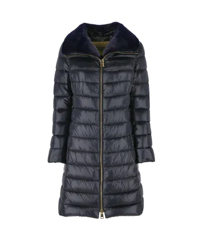 Herno Logo-plaque Coat In Black
