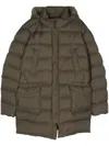 Herno Logo-plaque Coat In Green