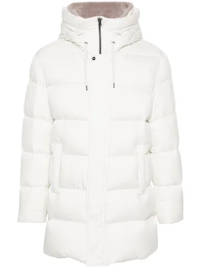 Herno Logo-plaque Coat In White