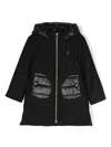 Herno Logo-plaque Hooded Coat In Black