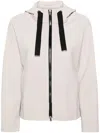 Herno Logo-plaque Hooded Jacket In Grigio