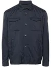 Herno Logo-plaque Jacket In Blue