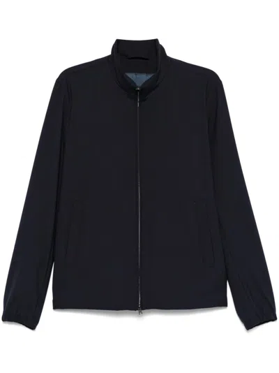 Herno Logo-plaque Jacket In Blue