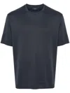 Herno Men Navy Blue Round Neck Logo T-shirt