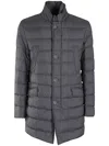 Herno Logo-plaque Padded Coat In Grey
