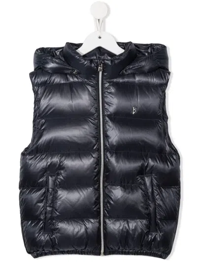 Herno Kids' Logo-plaque Padded Gilet In Blue