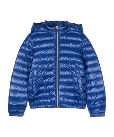 Herno Kids' Logo-plaque Padded Jacket In Blue