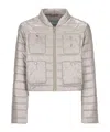 Herno Metallic Cropped Padded Jacket In Gray