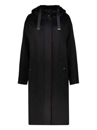 Herno Logo-plaque Parka Coat In Black