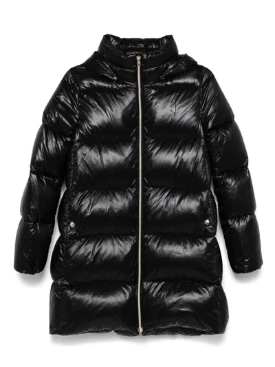 Herno Kids' Logo-plaque Puffer Coat In Black