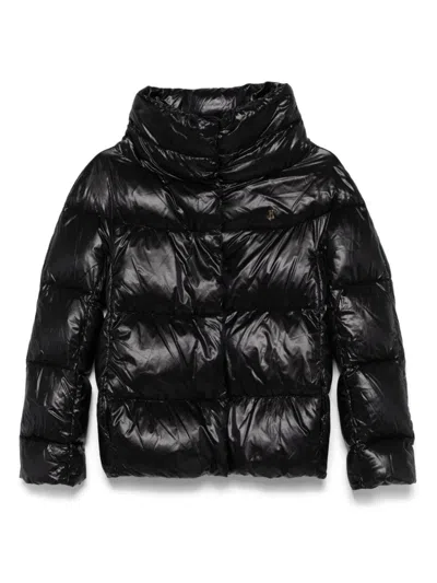 Herno Kids' Logo-plaque Puffer Jacket In Black