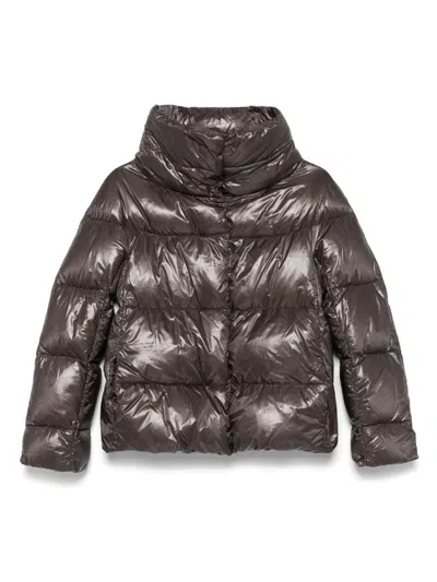 Herno Kids' Logo-plaque Puffer Jacket In Grey