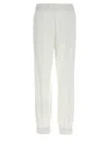 Herno Elastic Waistband Cuffed Hem Side Pockets Trousers In Weiss