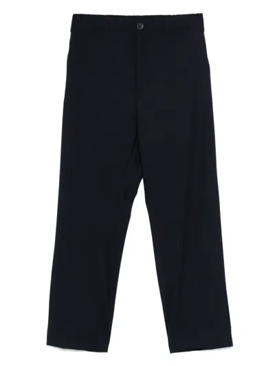 Herno Logo-plaque Trousers In Blue