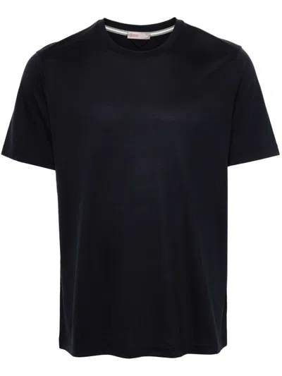 Herno T-shirt In Crepe Jersey In Navy Blue