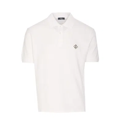 Herno Cotton Polo Shirt With Logo In White