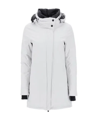 Herno Logo-print Hooded Jacket In Gray