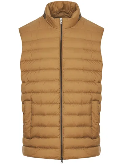 Herno Logo-print Padded Gilet In Yellow