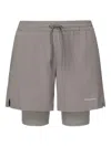 Herno Logo-print Shorts In Brown