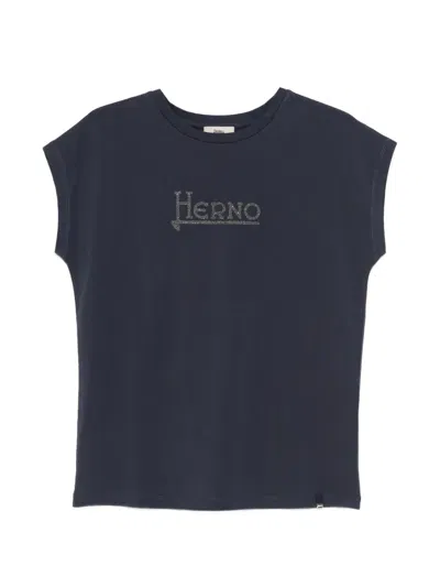 Herno Logo T-shirt In Blue