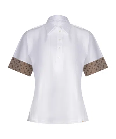 Herno Logo Trim Polo T-shirt In White