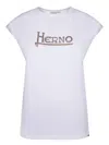 Herno White Interlock Jersey Logo T-shirt In White