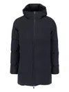 Herno Men Midi Hooded Down Jacket In Blue