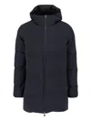 Herno Men Midi Hooded Down Jacket In Blue