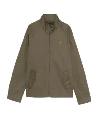 Herno Logo Zipped Jacket In Green