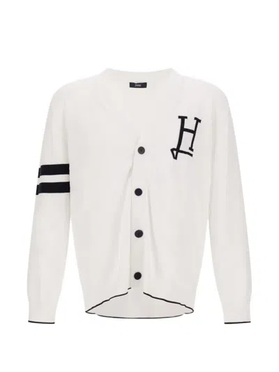 Herno Logo-detail Cardigan In White