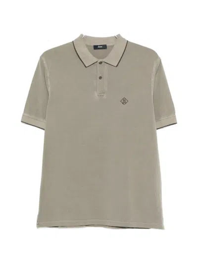 Herno Logo-embroidered Polo Shirt In Green