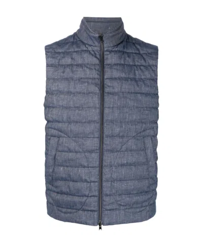 Herno Logo-patch Padded Gilet In Blue