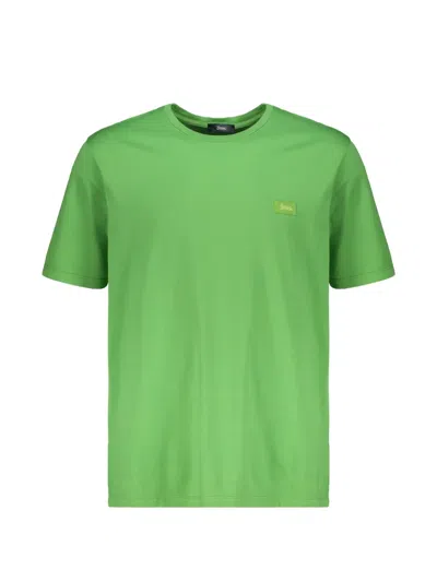 Herno Logo-patch Round-neck T-shirt In Green
