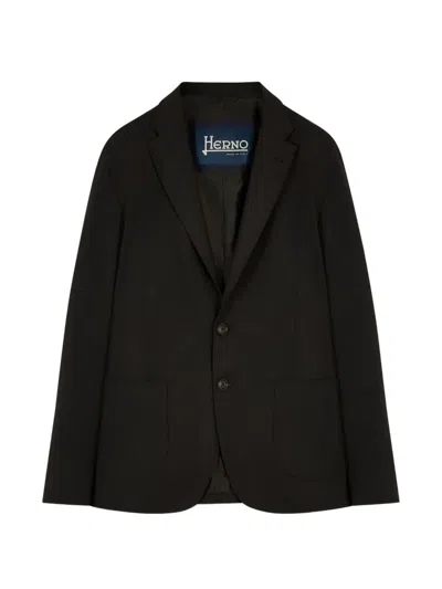 Herno Logo-plaque Blazer In Brown