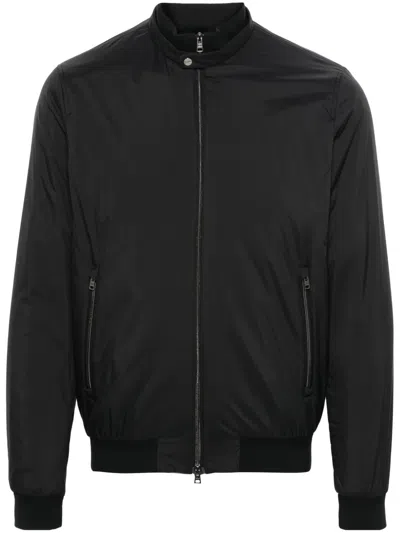 Herno Logo-plaque Bomber Jacket In Black