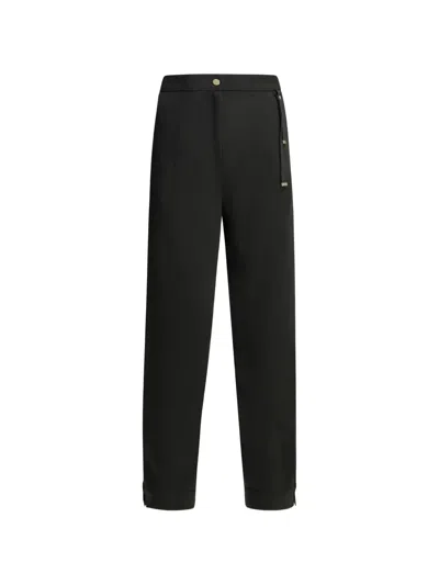 Herno Logo-plaque Straight-leg Trousers In Black