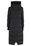 Herno Long Black 2-layer Jacket With Hood In Black
